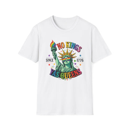 No Kings Since 1776 Yas Queens LGBTQ Pride Shirt | Statue of Liberty Rainbow Tee