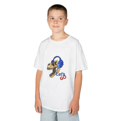 Let’s Go Dinosaur Kids T-Shirt – Fun T-Rex Headphones Graph
