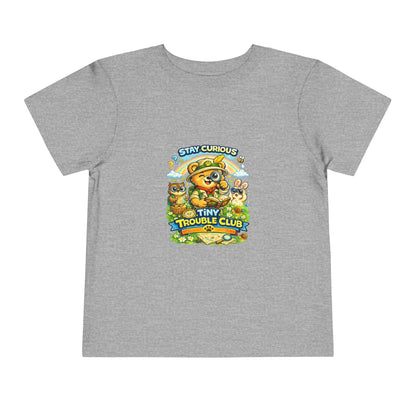 Curious Bear Kids Shirt – Tiny Trouble Club Explorer Toddler Graphic Tee