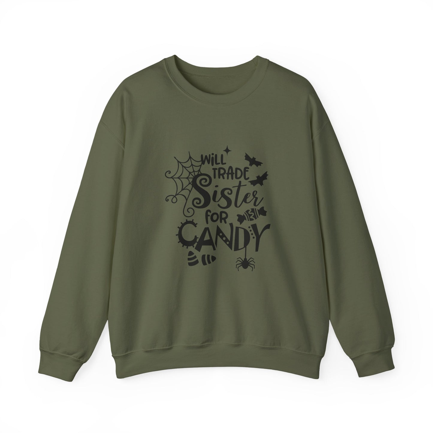 Will Trade Sister for Candy Halloween Sweatshirt – Funny Graphic Crewneck