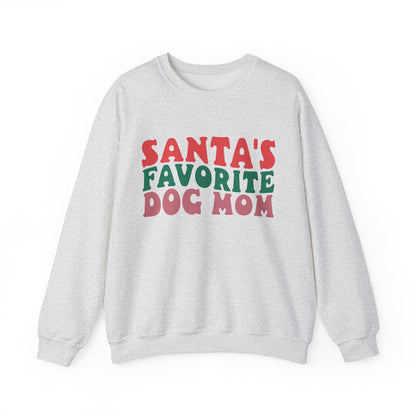 Santa's Favorite Dog Mom Sweatshirt - Cozy Christmas Gift for Dog Moms