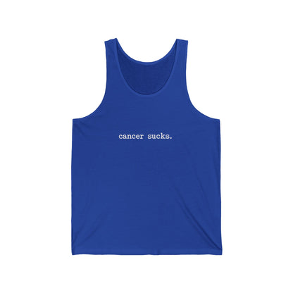 Cancer Sucks Tank Top — Minimalist Support Awareness Muscle Tee