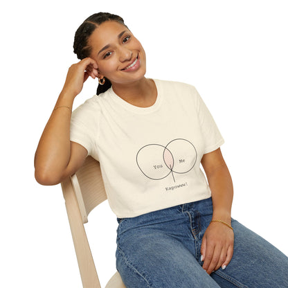 You + Me = Kapowww! T-Shirt – Funny Geek Love Venn Diagram Tee