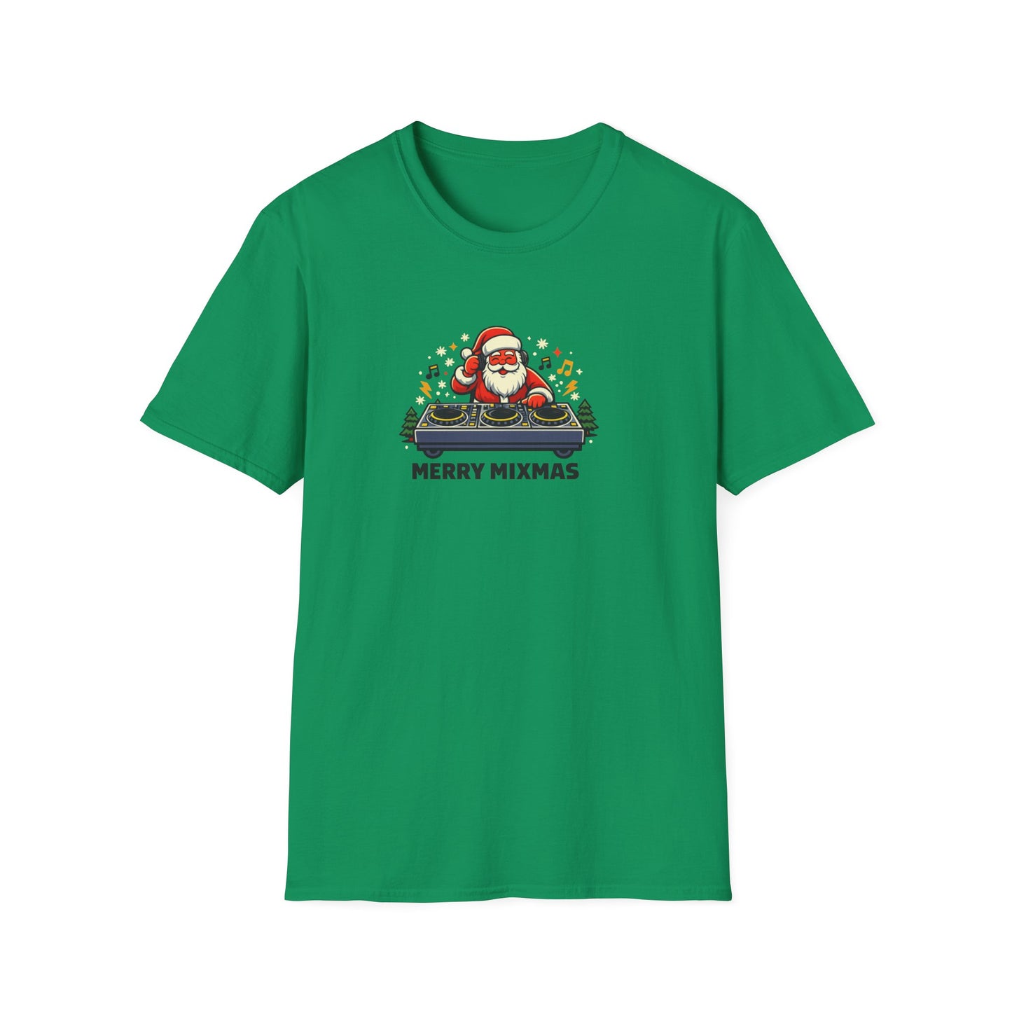 Funny Santa DJ Christmas Shirt for Music Lovers | Merry Mixmas Graphic Tee