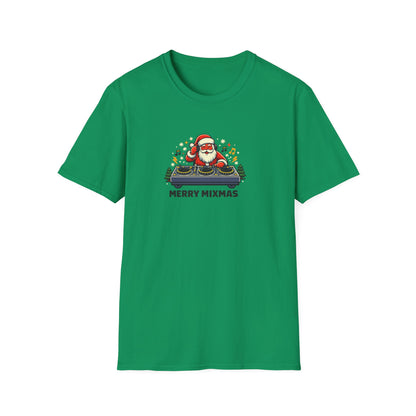 Funny Santa DJ Christmas Shirt for Music Lovers | Merry Mixmas Graphic Tee