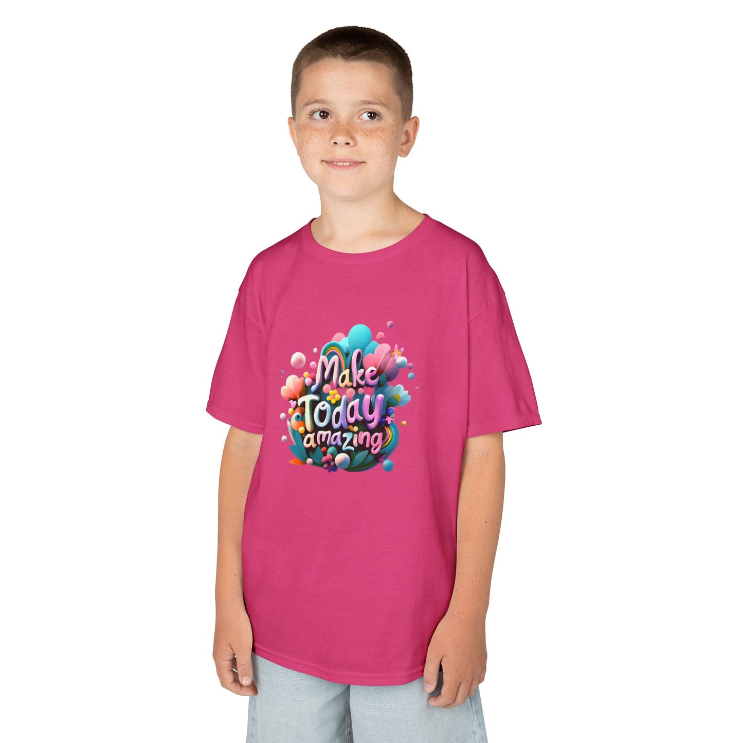 Make Today Amazing: Vibrant Rainbow Graphic Kids' T-Shirt – Inspire Positivity!