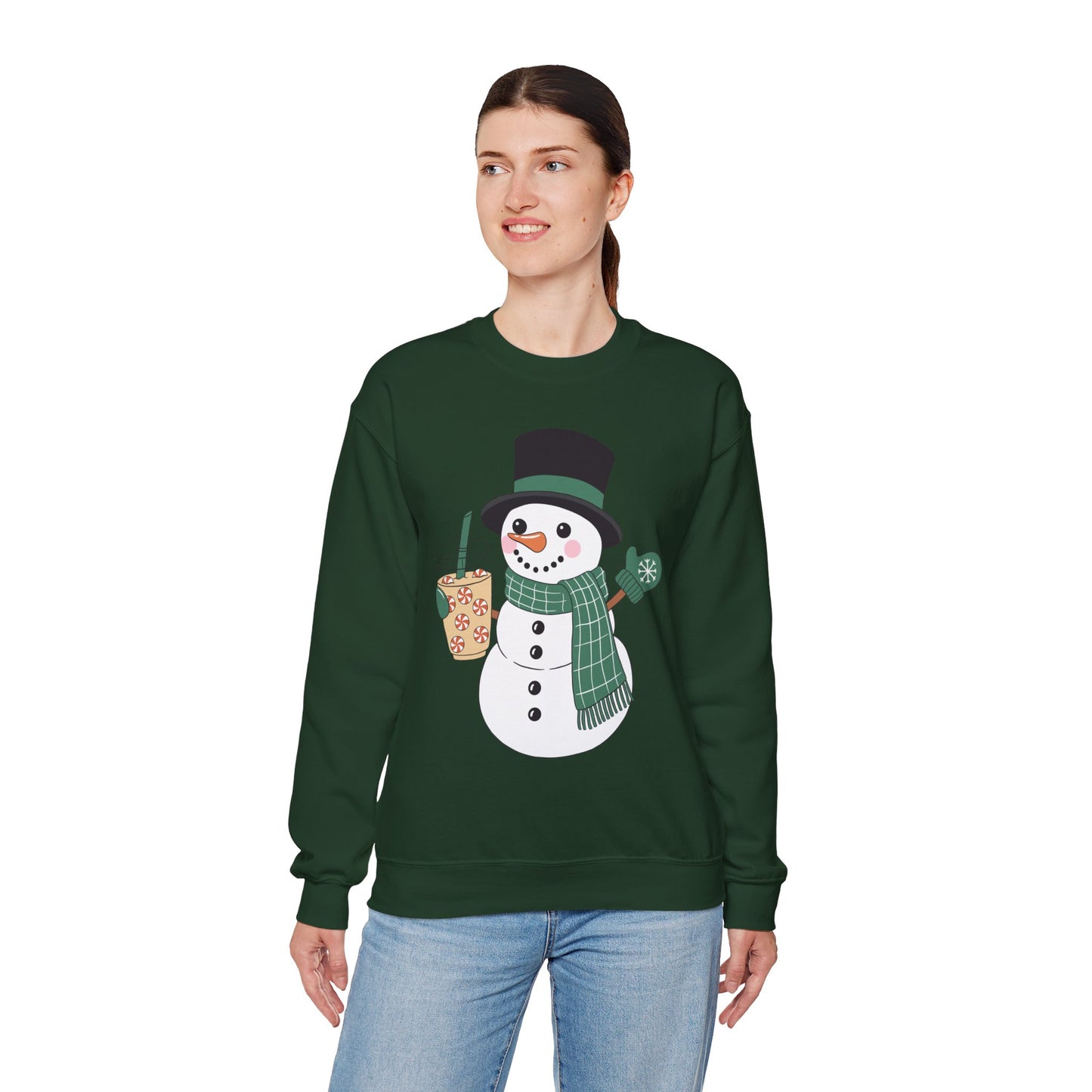 Frosty Festive Sweatshirt – Cute Snowman Holiday Pullover for Coffee Lovers