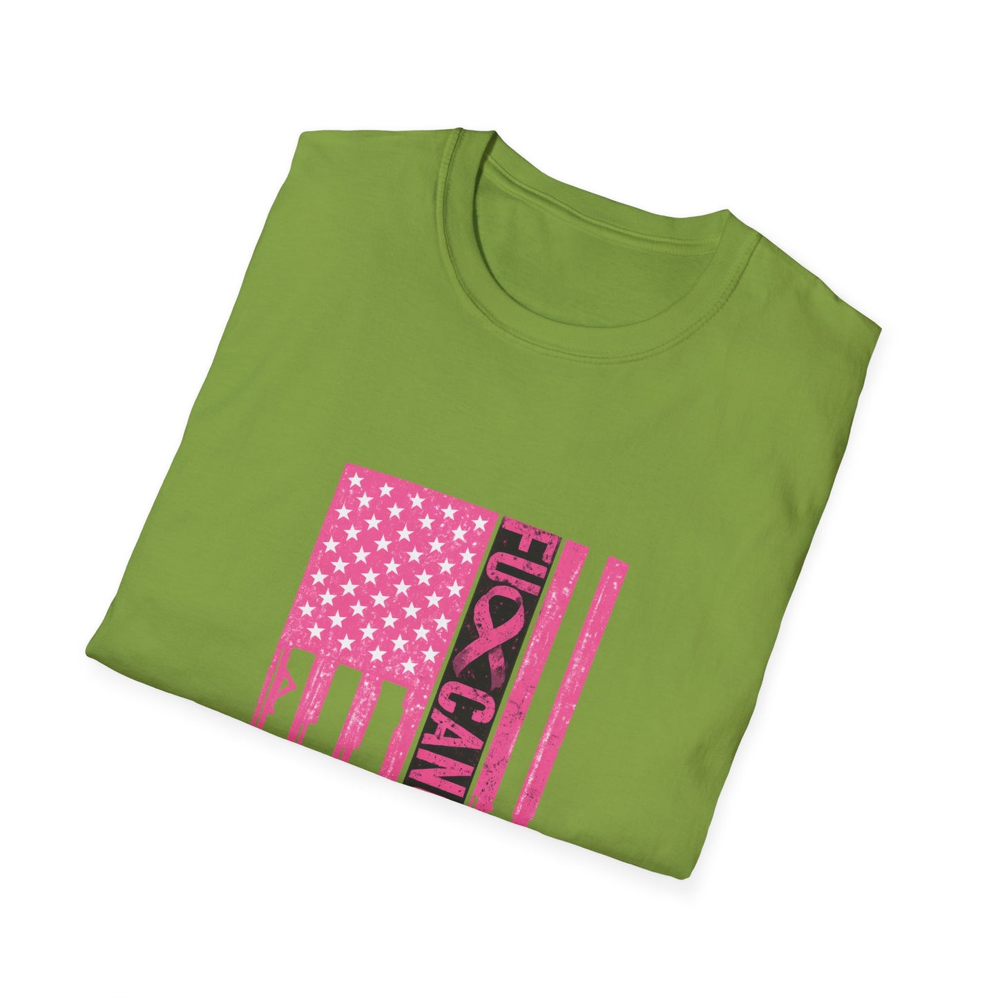 Breast Cancer Awareness Flag T-Shirt — Pink "Kick Cancer" Drip Design