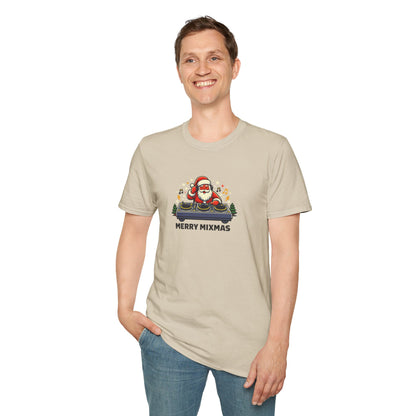 Funny Santa DJ Christmas Shirt for Music Lovers | Merry Mixmas Graphic Tee