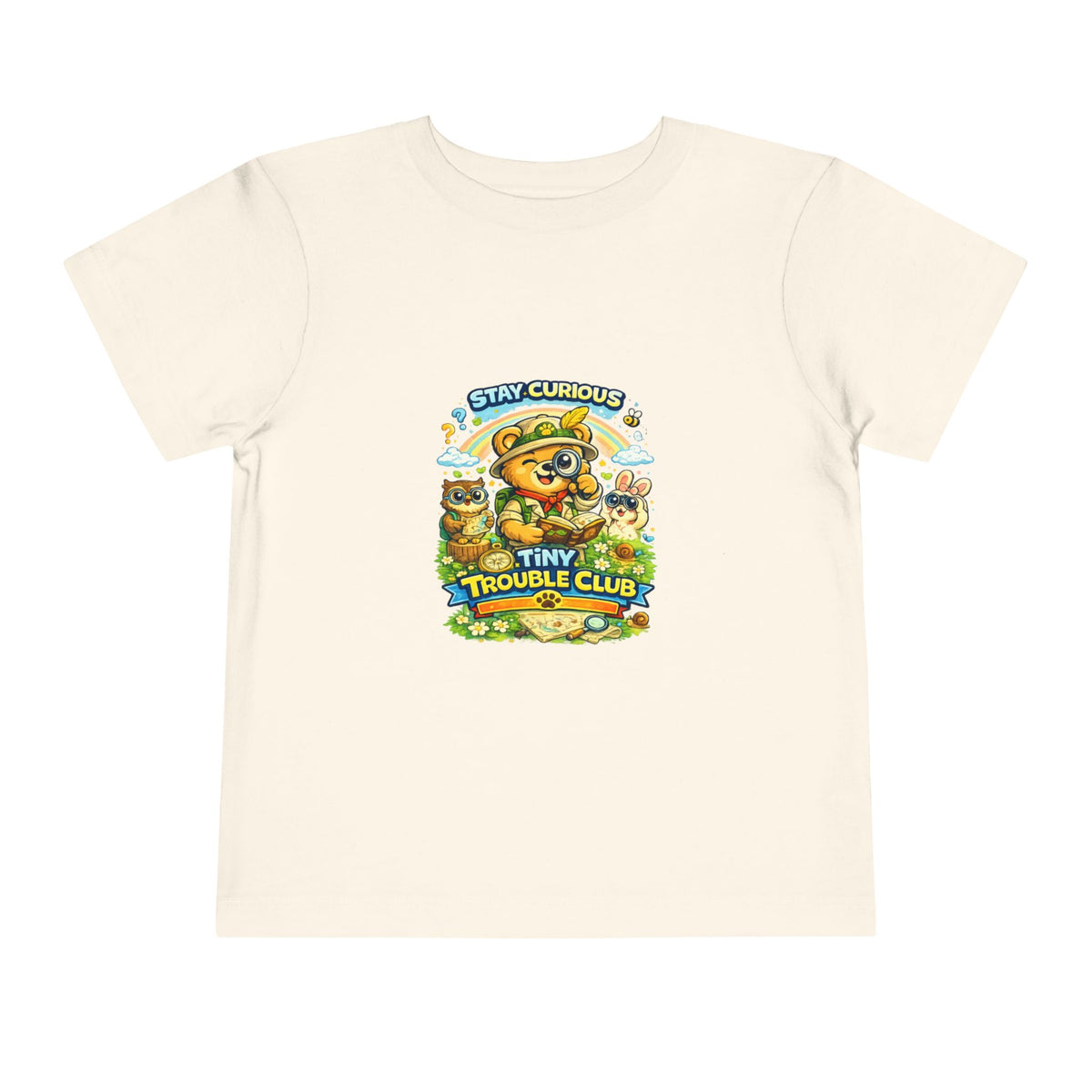 Curious Bear Kids Shirt – Tiny Trouble Club Explorer Toddler Graphic Tee