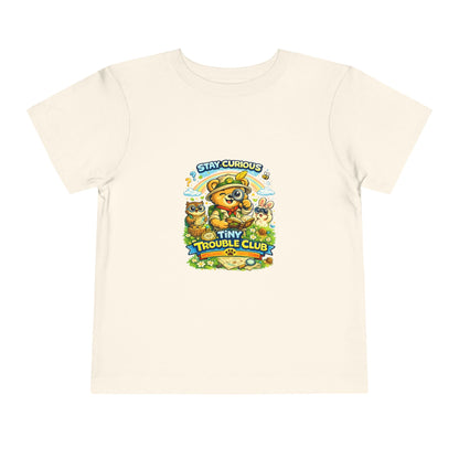 Curious Bear Kids Shirt – Tiny Trouble Club Explorer Toddler Graphic Tee