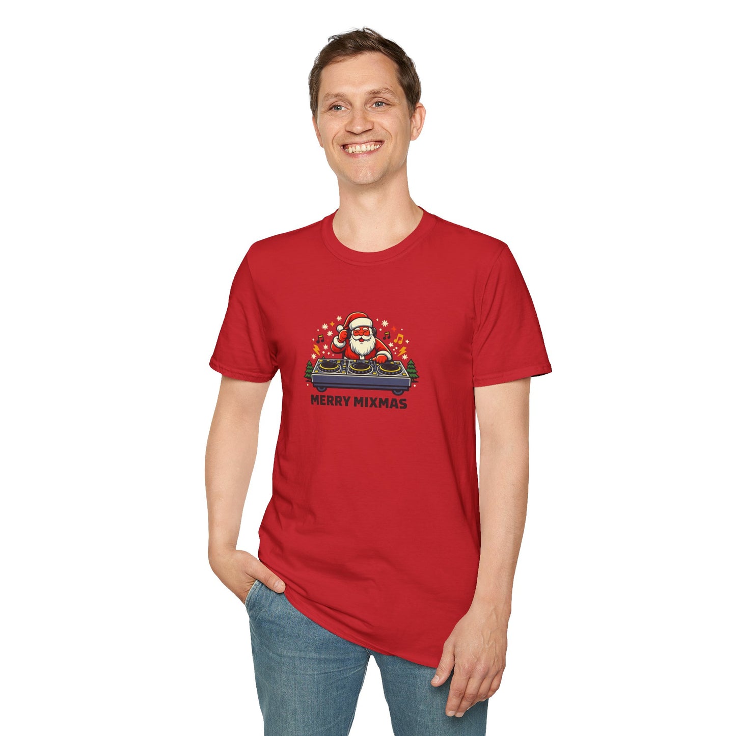 Funny Santa DJ Christmas Shirt for Music Lovers | Merry Mixmas Graphic Tee