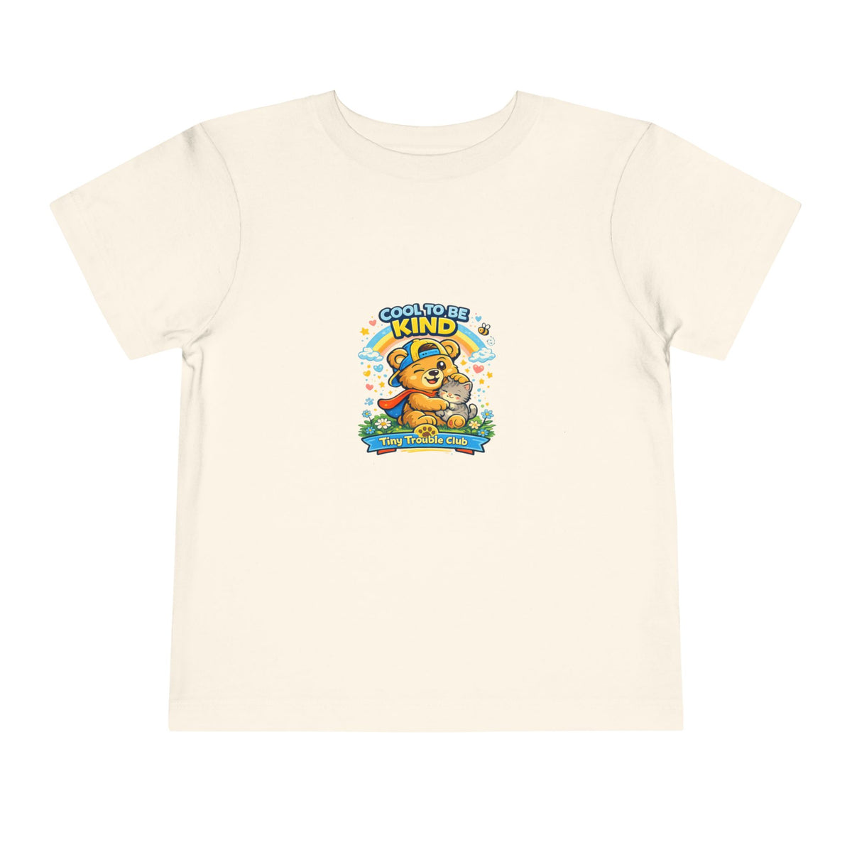 Kind Bear Kids Shirt – Tiny Trouble Club Positive Message Toddler Graphic Tee