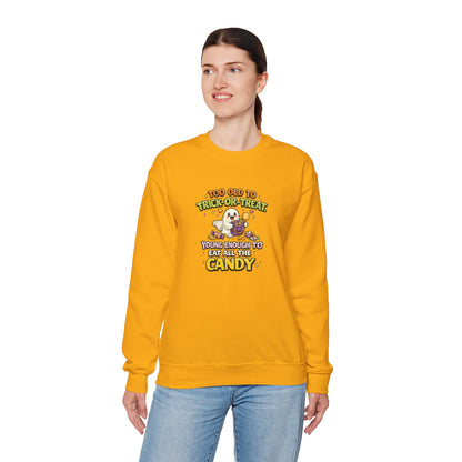 Too Old to Trick-or-Treat Shirt | Funny Halloween Candy Sweatshirt