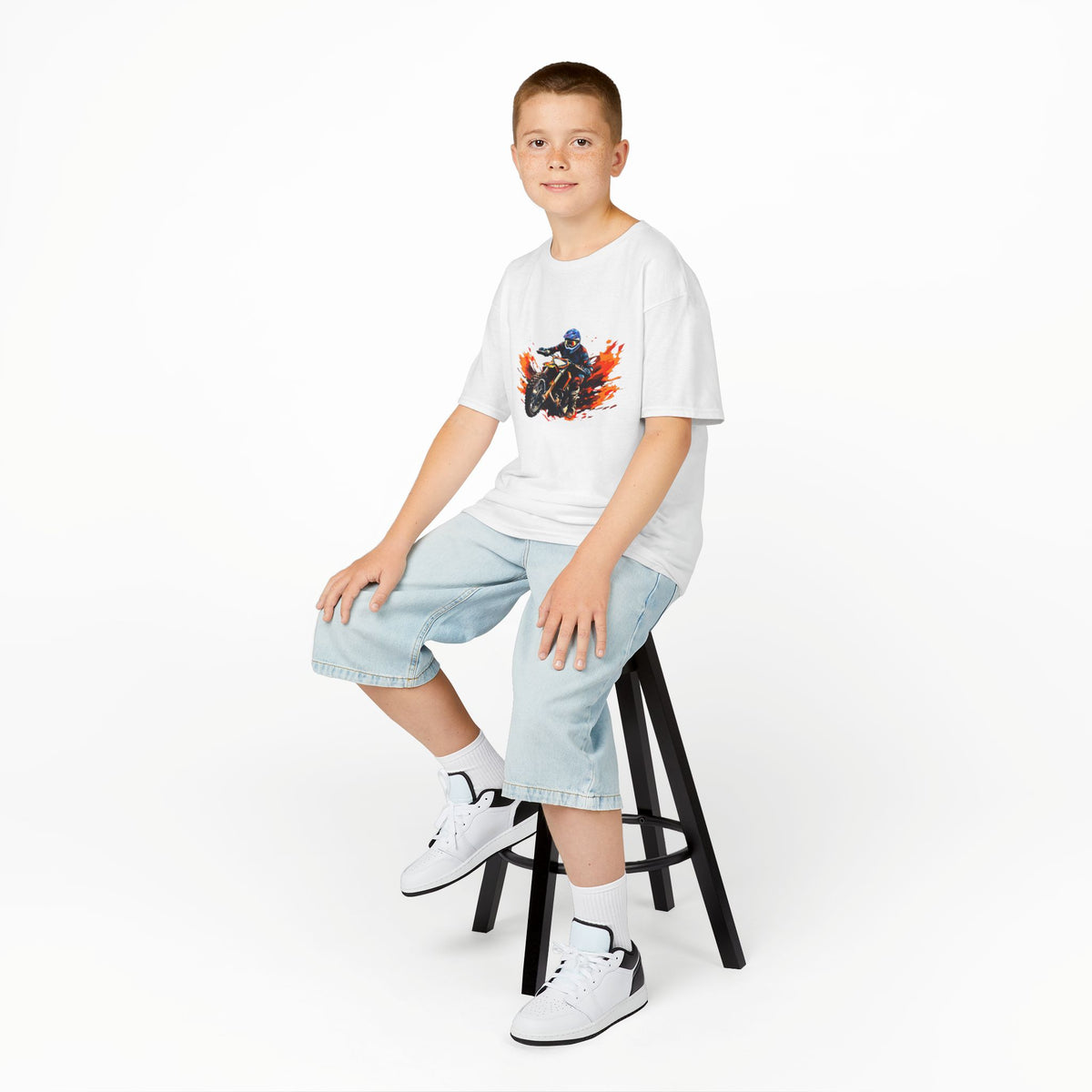 Ride in Style: Cool Motorcycle Racer Graphic Kids' T-Shirt