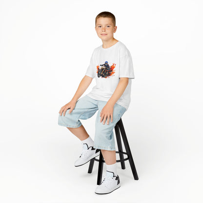 Ride in Style: Cool Motorcycle Racer Graphic Kids' T-Shirt