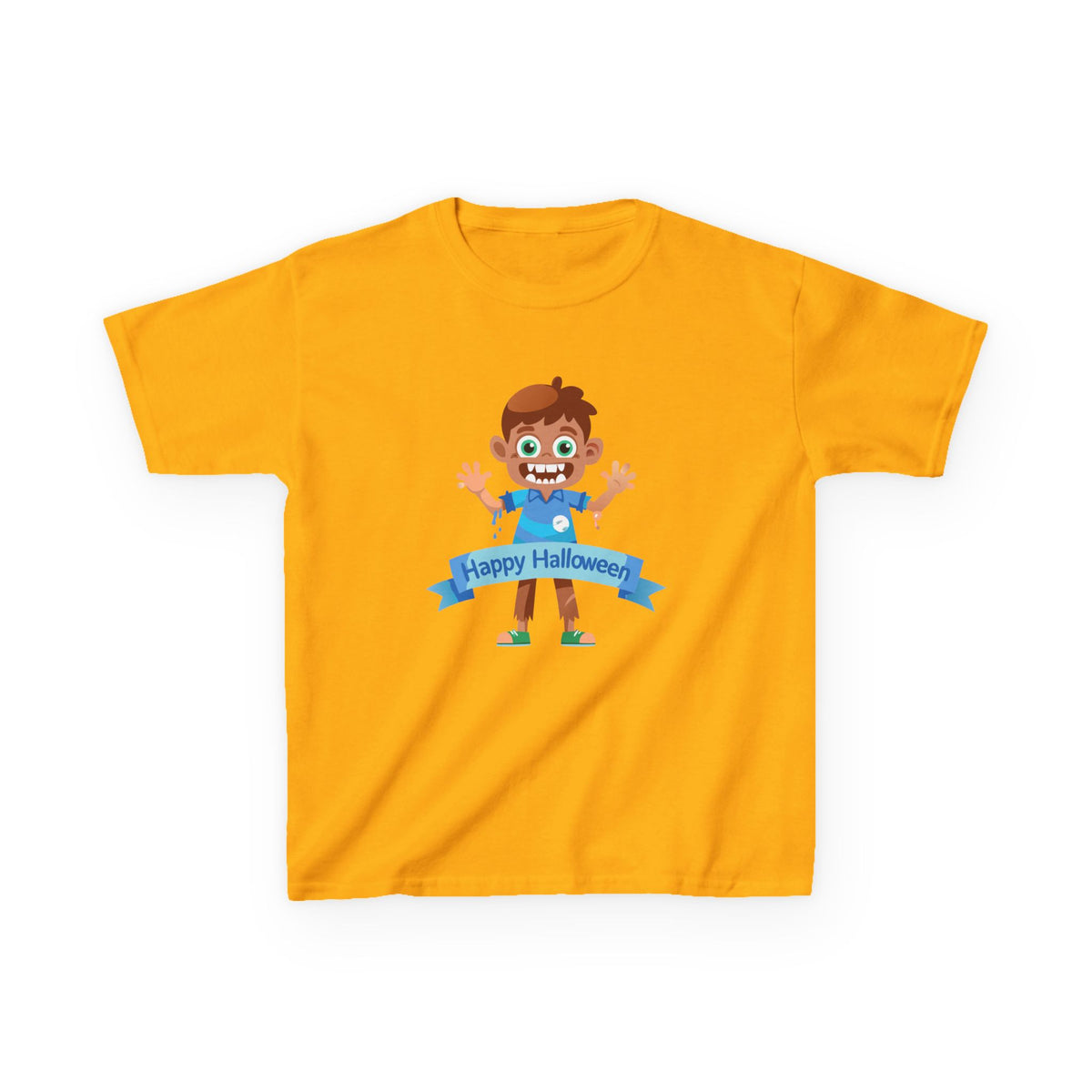 Happy Halloween: Fun Cartoon Boy Scary Face Graphic Kids' T-Shirt