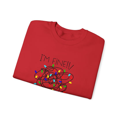 I’m Fine!! Everything Is Fine Sweatshirt – Funny Holiday Lights Crewneck