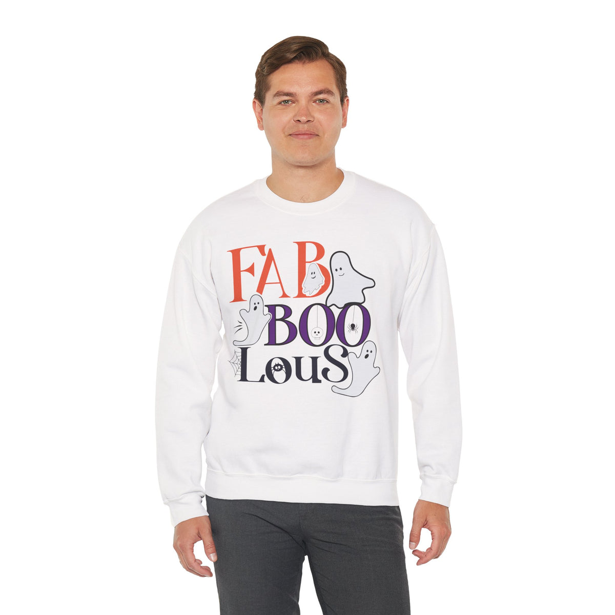 Fab-Boo-Lous Halloween Sweatshirt | Cute Ghost Spooky Season Crewneck
