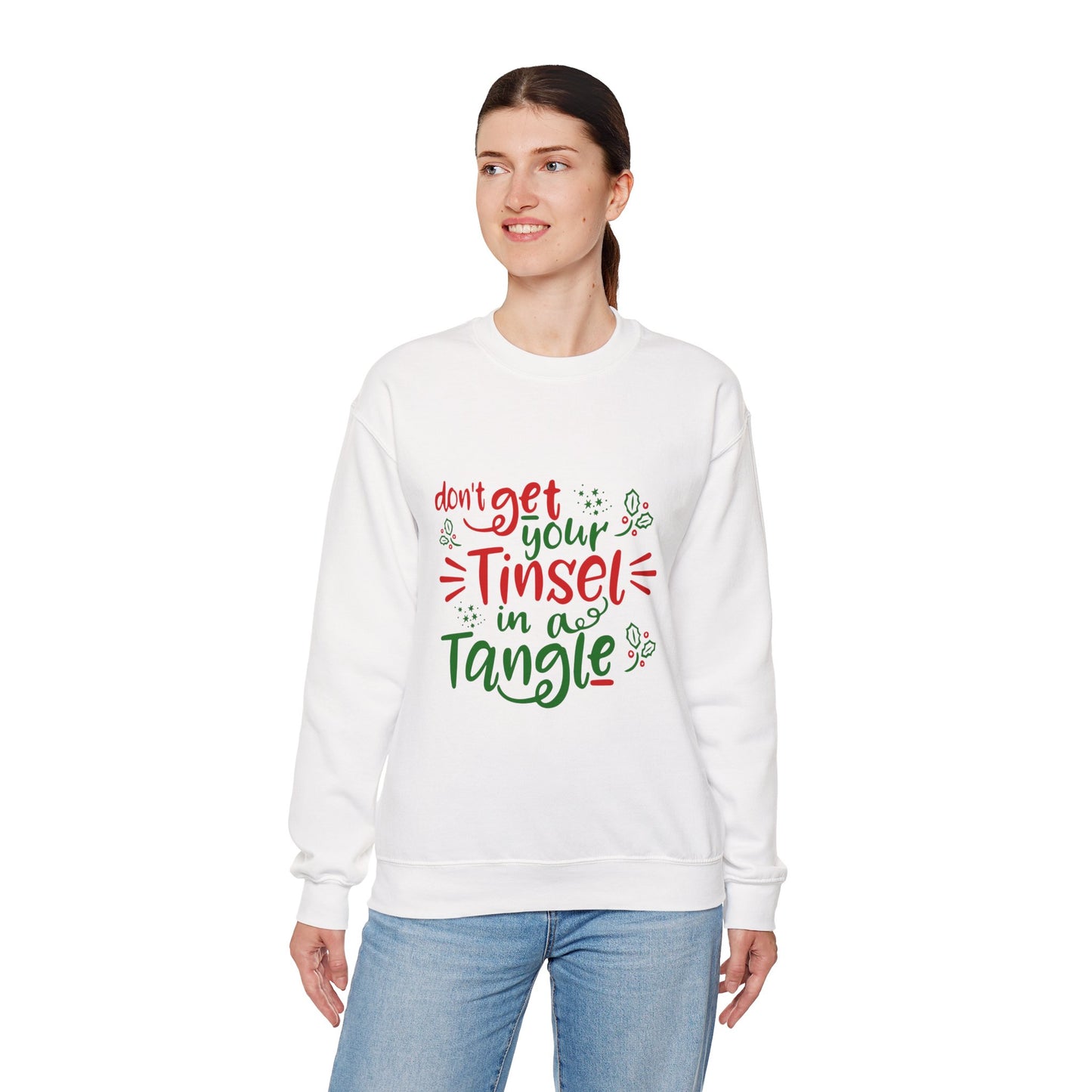 Funny Christmas Sweatshirt | Don’t Get Your Tinsel in a Tangle