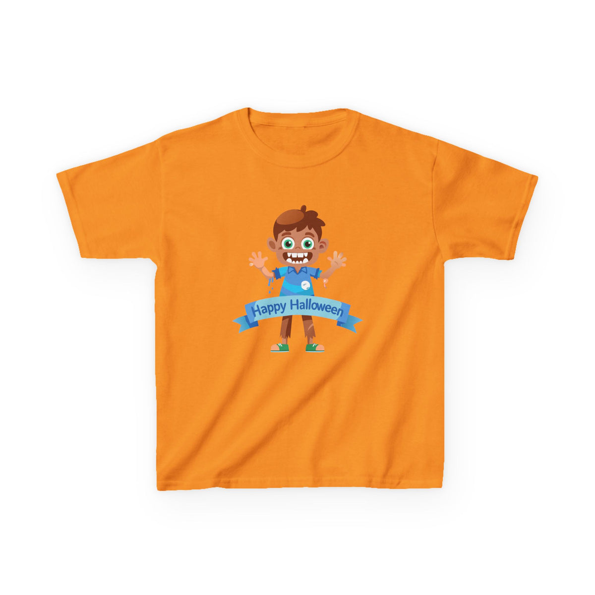 Happy Halloween: Fun Cartoon Boy Scary Face Graphic Kids' T-Shirt