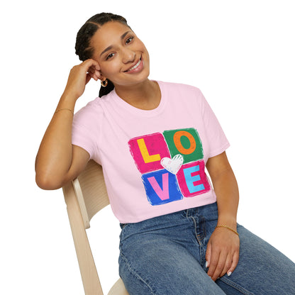 Colorful LOVE Pop Art Heart Graphic T-Shirt