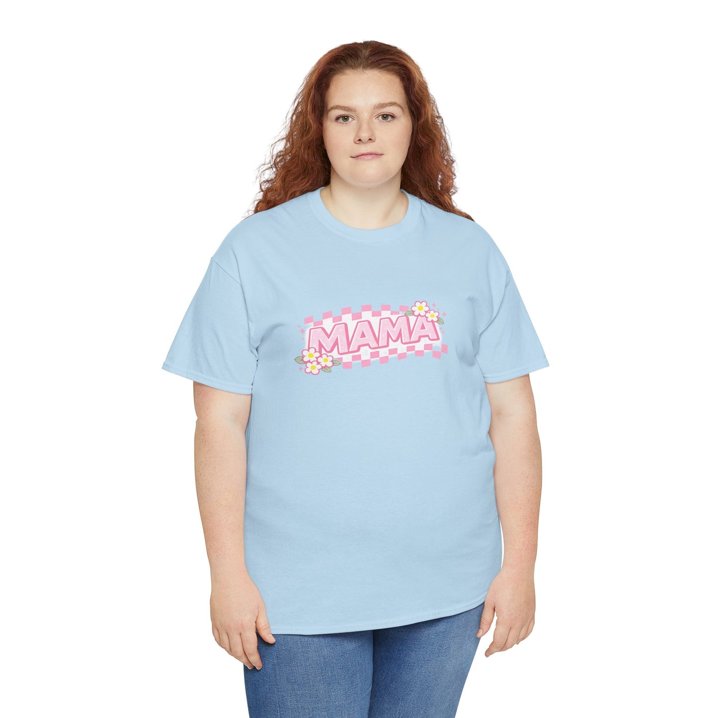 Mama Checkerboard Shirt – Trendy Floral Mom Tee