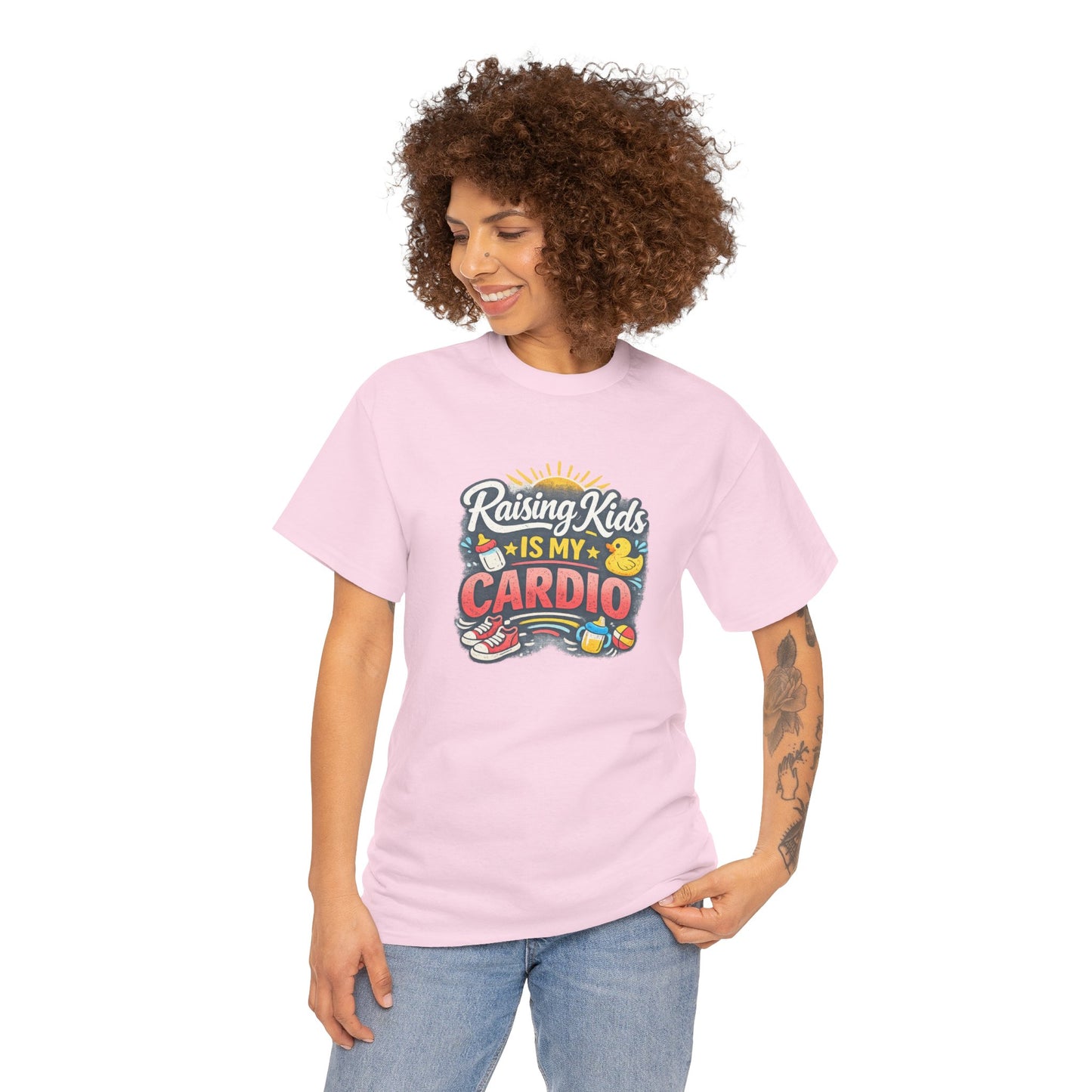 Raising Kids Is My Cardio Shirt – Funny Mom Life Tee