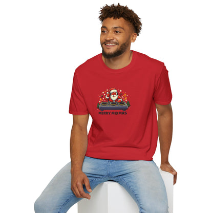 Funny Santa DJ Christmas Shirt for Music Lovers | Merry Mixmas Graphic Tee