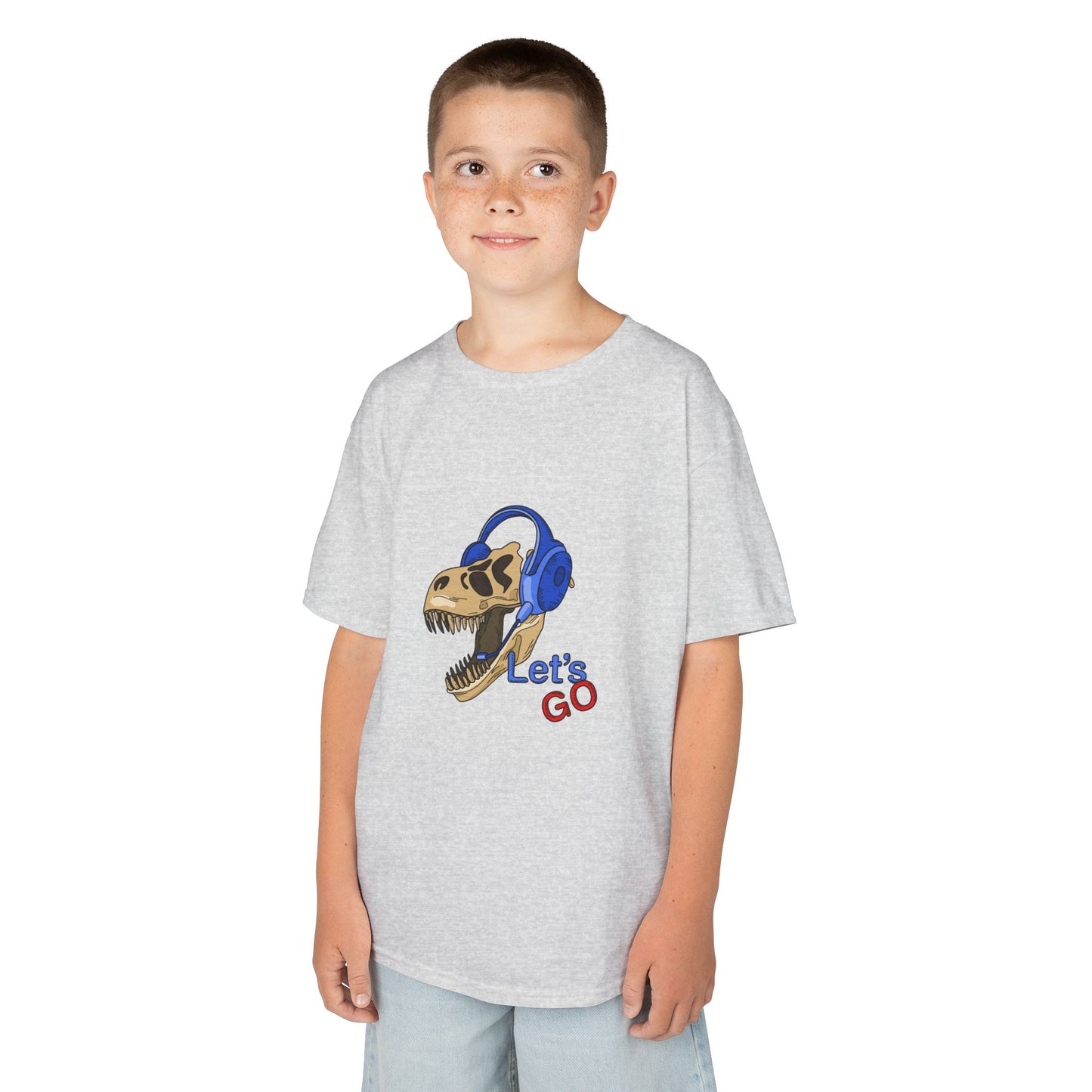 Let’s Go Dinosaur Kids T-Shirt – Fun T-Rex Headphones Graph