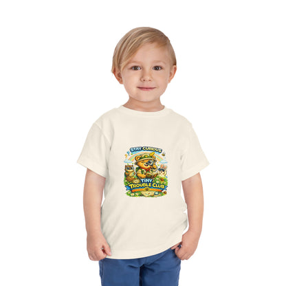 Curious Bear Kids Shirt – Tiny Trouble Club Explorer Toddler Graphic Tee