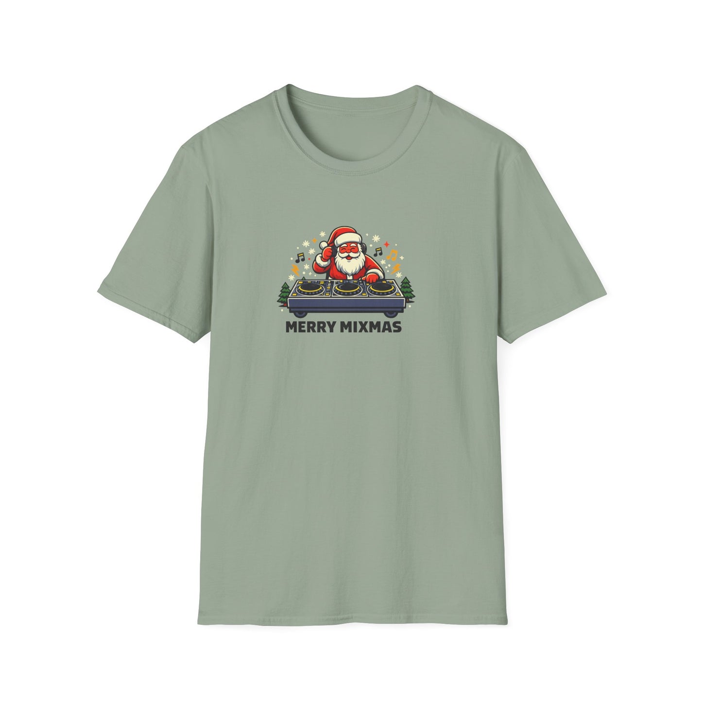 Funny Santa DJ Christmas Shirt for Music Lovers | Merry Mixmas Graphic Tee