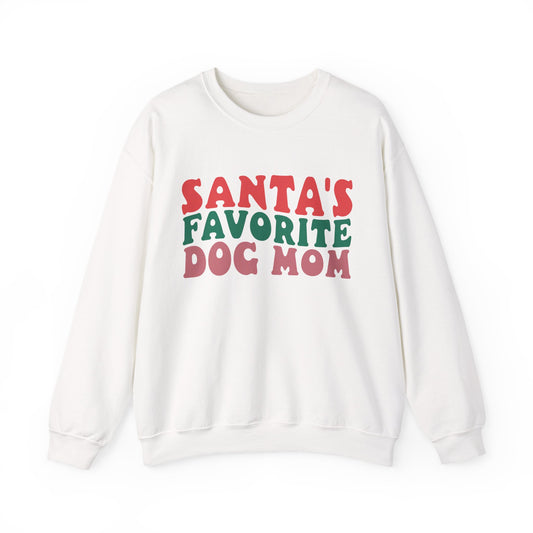 Santa's Favorite Dog Mom Sweatshirt - Cozy Christmas Gift for Dog Moms