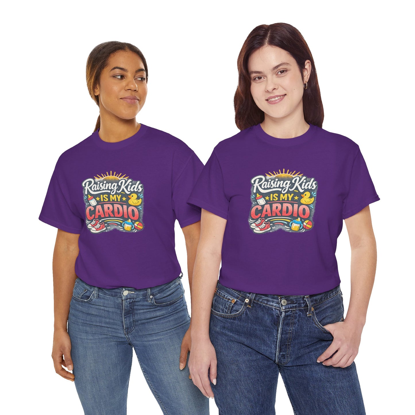 Raising Kids Is My Cardio Shirt – Funny Mom Life Tee