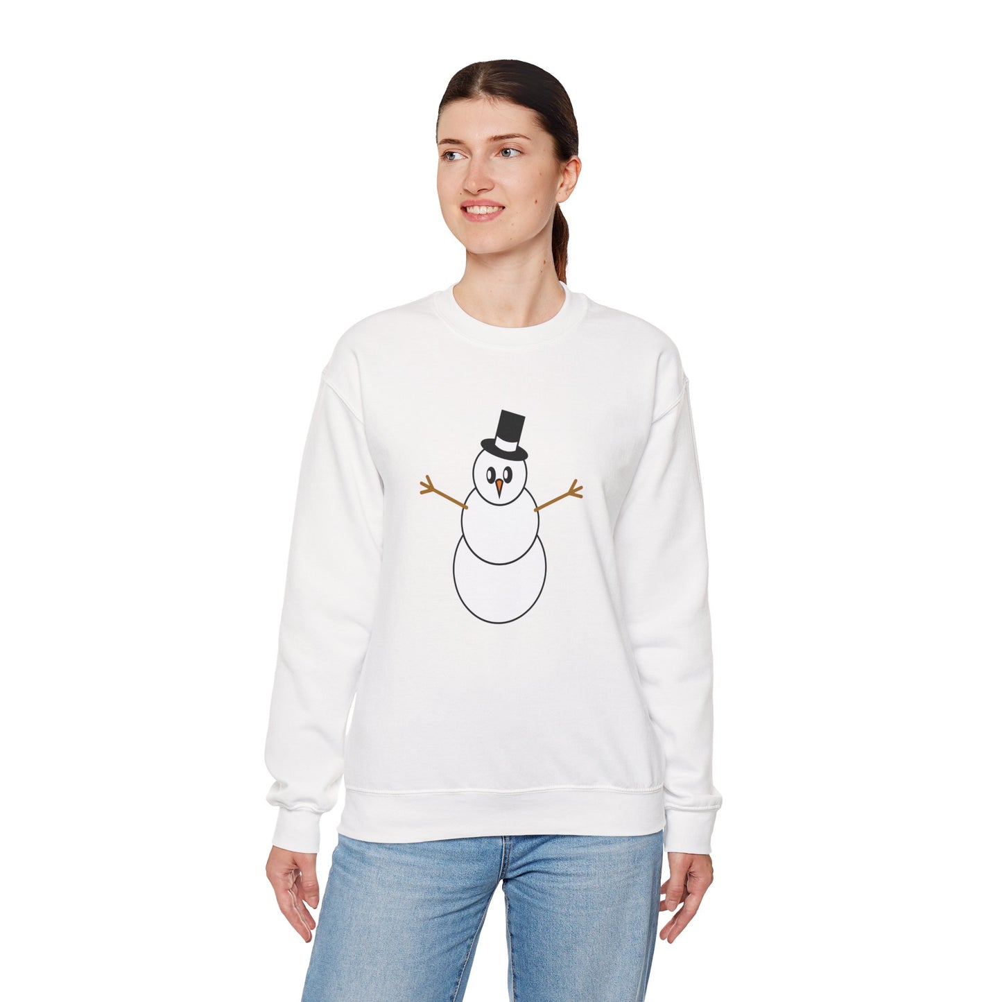 Minimalist Snowman Sweatshirt – Classic Winter Holiday Cozy Pullover