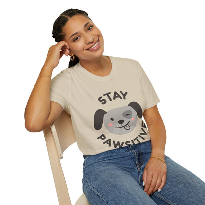 Stay Pawsitive T-Shirt – Cute Dog Lover Graphic Tee for Pet Enthusiasts