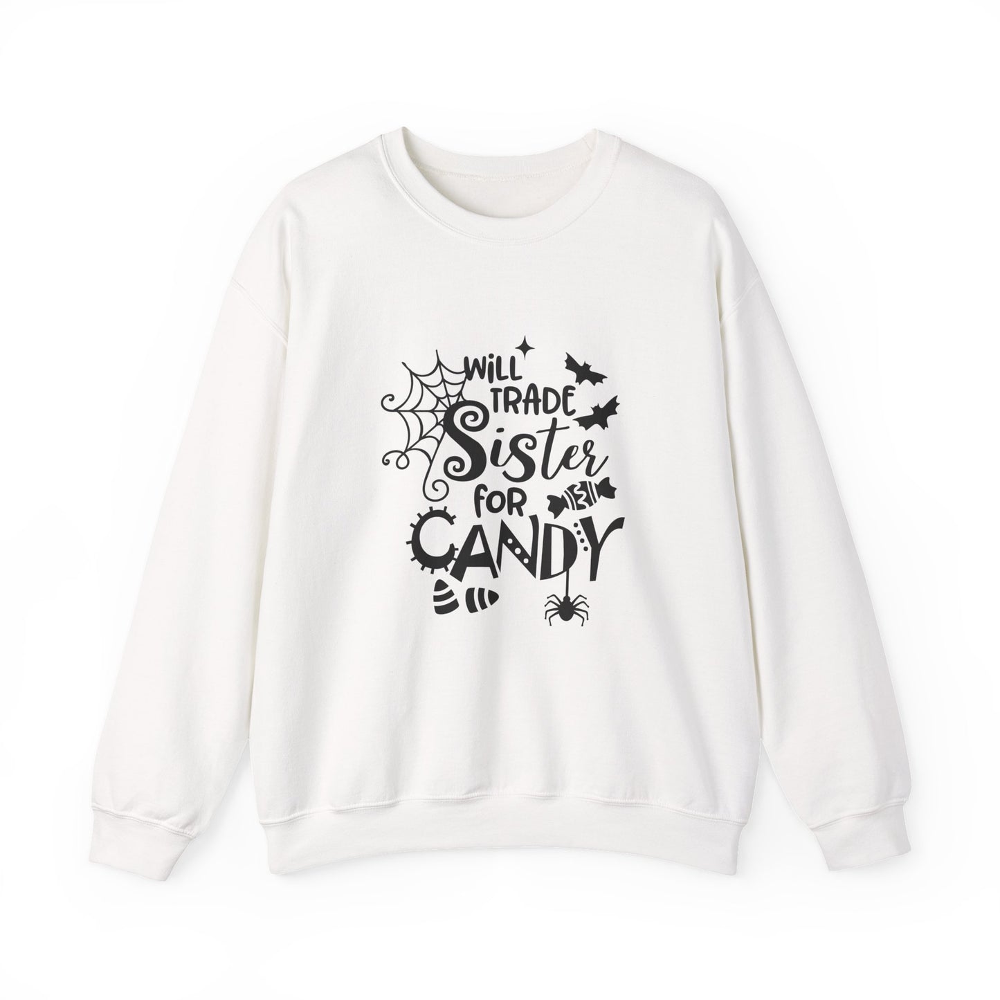 Will Trade Sister for Candy Halloween Sweatshirt – Funny Graphic Crewneck