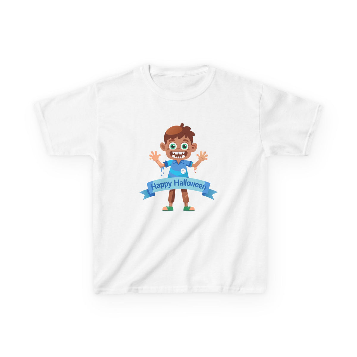 Happy Halloween: Fun Cartoon Boy Scary Face Graphic Kids' T-Shirt