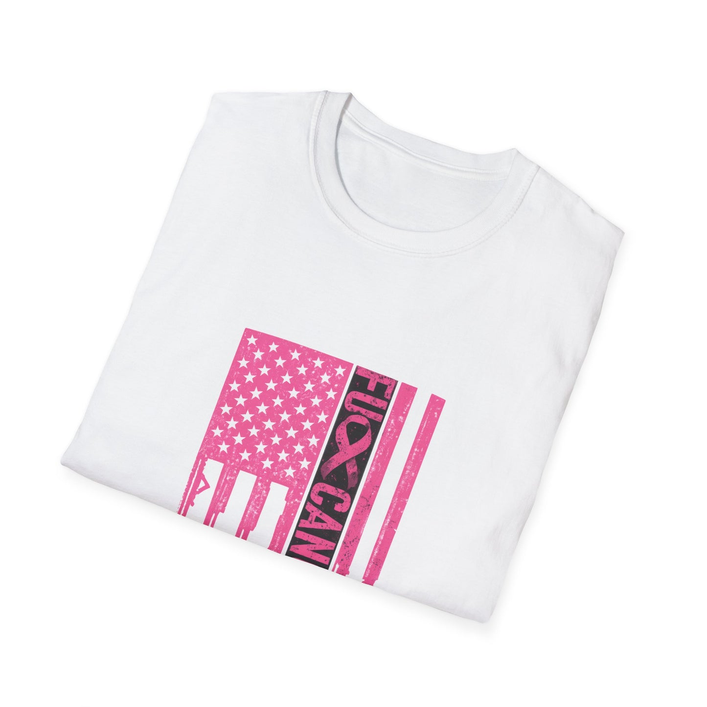 Breast Cancer Awareness Flag T-Shirt — Pink "Kick Cancer" Drip Design
