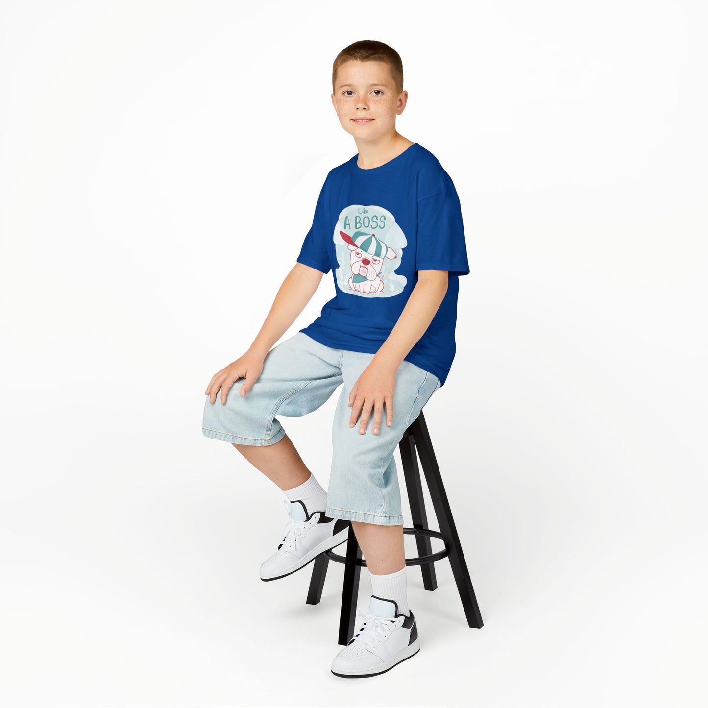 Like a Boss: Cool Cartoon Bulldog Graphic Kids' T-Shirt