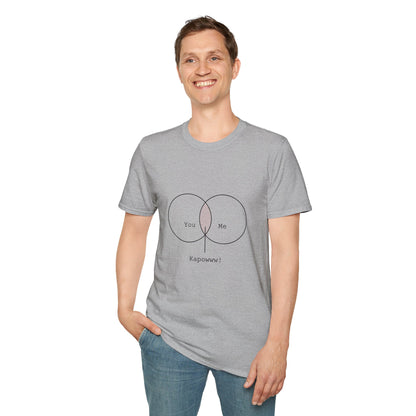 You + Me = Kapowww! T-Shirt – Funny Geek Love Venn Diagram Tee