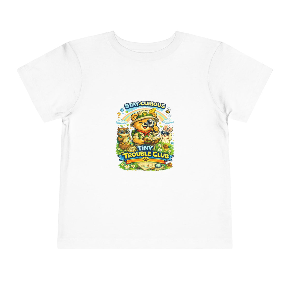 Curious Bear Kids Shirt – Tiny Trouble Club Explorer Toddler Graphic Tee