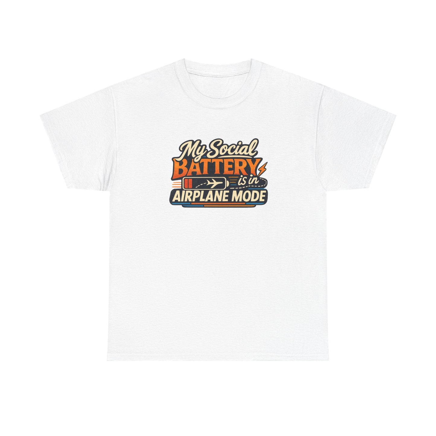 Airplane Mode Tee - "My Social Battery Is In Airplane Mode" Graphic Shirt