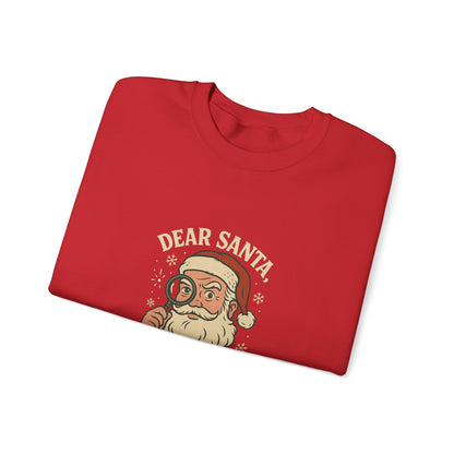 Crewneck Sweatshirt – 'Dear Santa Define Nice' Vintage Santa Christmas Pullover