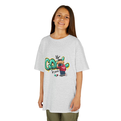 COOL Teddy Bear Graphic Kids' T-Shirt – "Authentic Boy" for Little Trendsetters!
