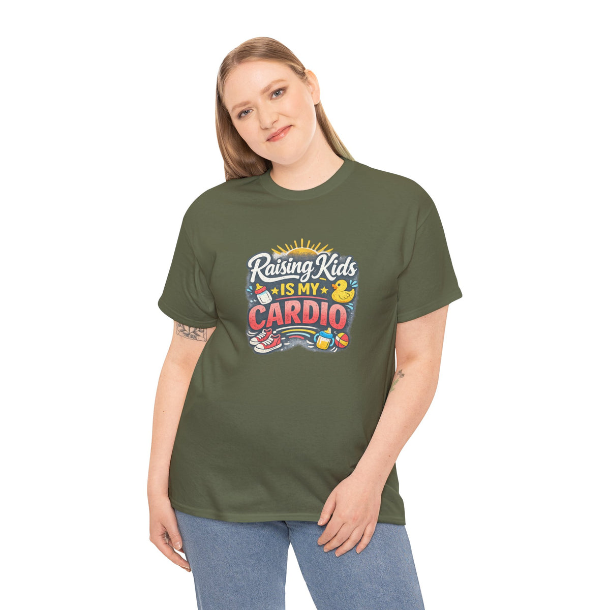 Raising Kids Is My Cardio Shirt – Funny Mom Life Tee