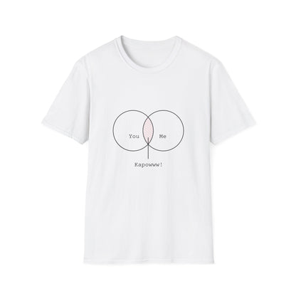 You + Me = Kapowww! T-Shirt – Funny Geek Love Venn Diagram Tee
