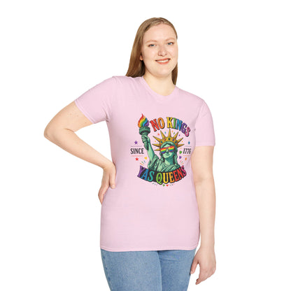 No Kings Since 1776 Yas Queens LGBTQ Pride Shirt | Statue of Liberty Rainbow Tee