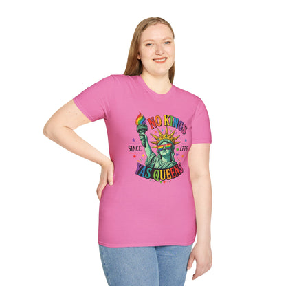 No Kings Since 1776 Yas Queens LGBTQ Pride Shirt | Statue of Liberty Rainbow Tee