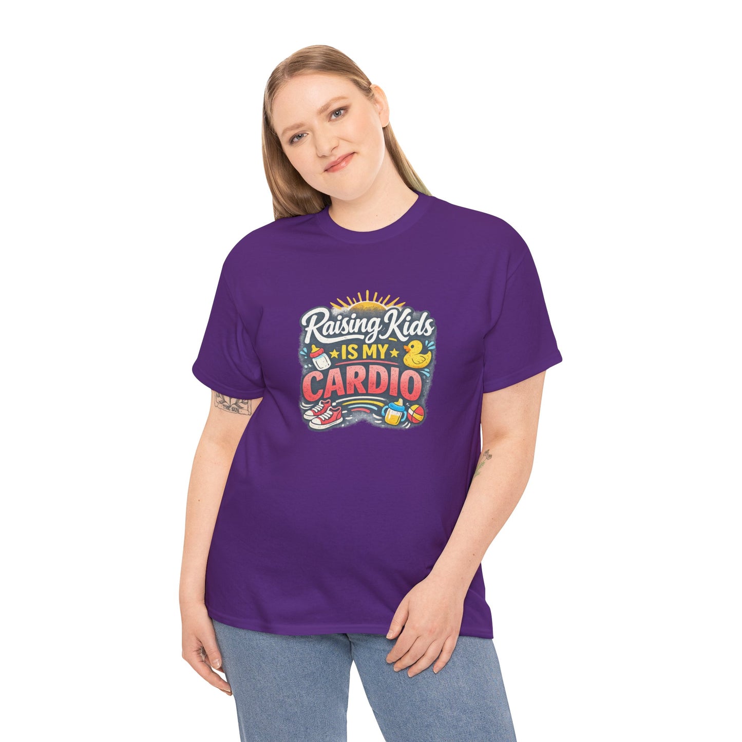 Raising Kids Is My Cardio Shirt – Funny Mom Life Tee